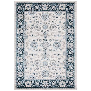 Isabella Cream/Navy 4 ft. x 6 ft. Geometric Area Rug