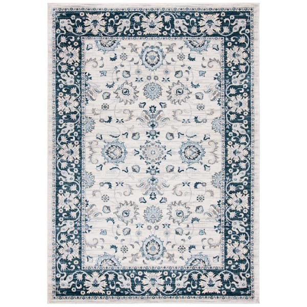 SAFAVIEH Isabella Cream/Navy 8 ft. x 10 ft. Geometric Area Rug