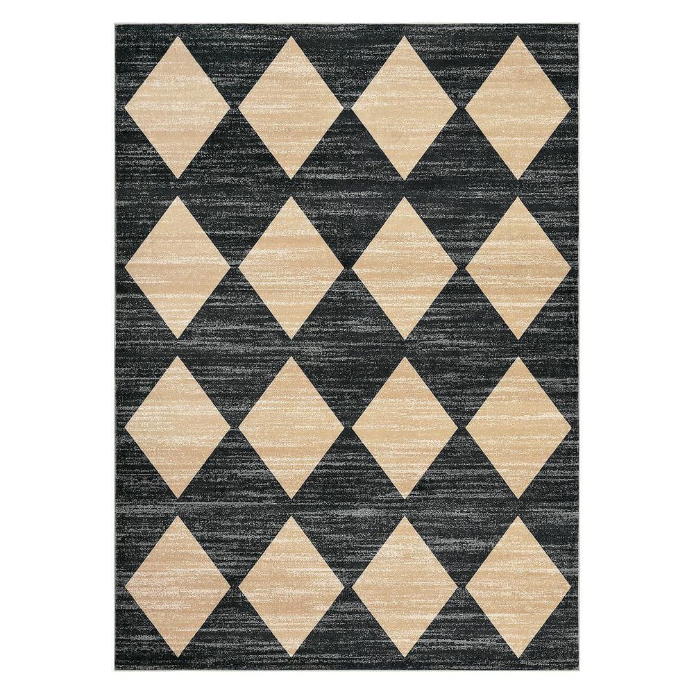Modern Geometric Diamond Non-slip Thin Rug Washable Foldable Bedroom Laundry Home Decor Camel 10 ft. x 13 ft. Area Rug price history on PriceWatchPro