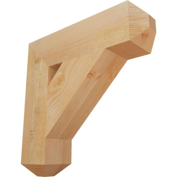 Ekena Millwork 6 in. x 24 in. x 24 in. Douglas Fir Traditional Craftsman Rough Sawn Bracket