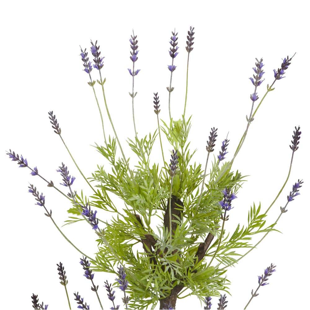 Lavender Silk and Plastic Outdoor Potted Topiary Tree