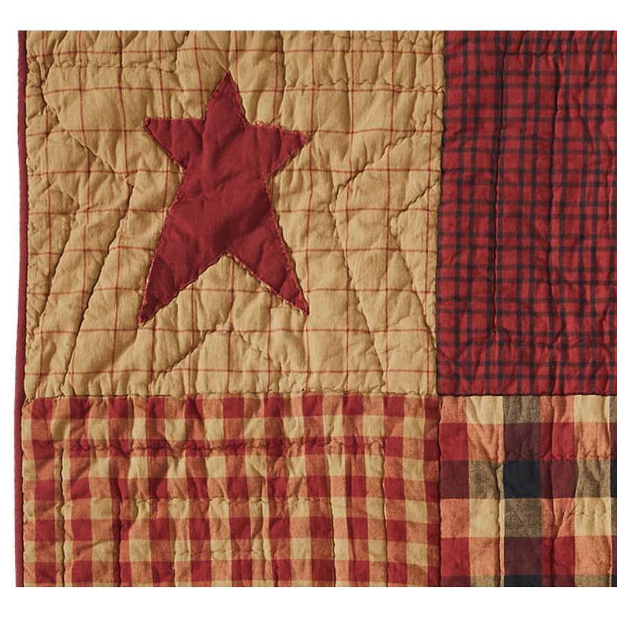 Connell Burgundy Cotton Patchwork Quilted Throw Blanket