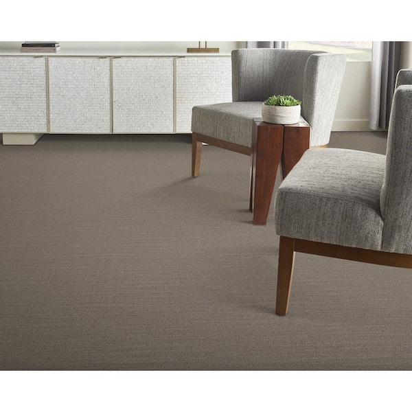 Sky Breeze Earth Blue 13.2 ft. 36 oz. Wool Loop Installed Carpet