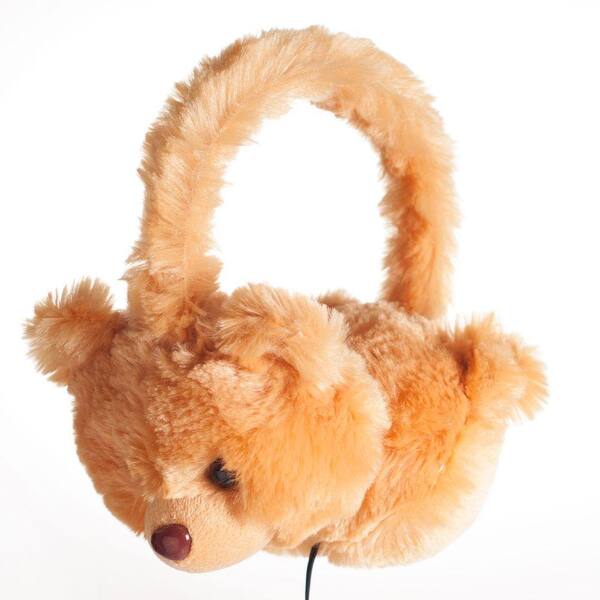 Happy Trails Plush Brown Bear Stereo Headphone