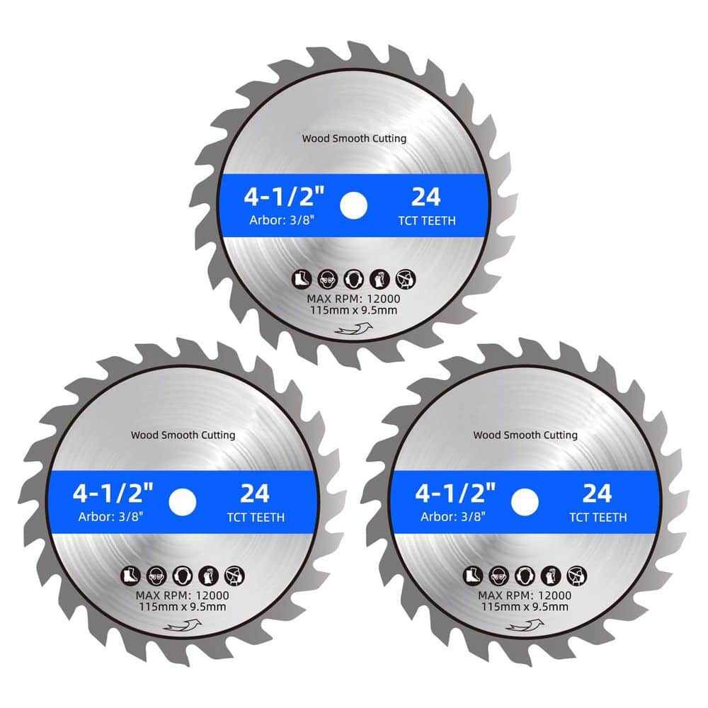 4.5 in. 24-Tooth Wood Plastic Composite Cutting Alloy Steel Circular Saw Blade Power Tool Accessory 3-Pack price history on PriceWatchPro