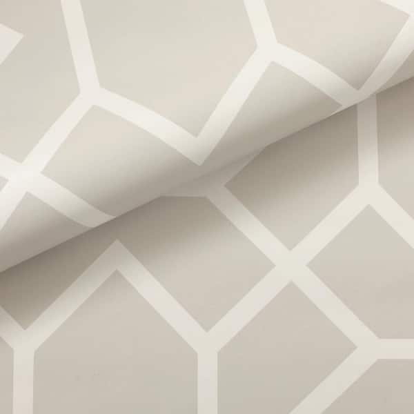 Roommates Light Grey Modern Geometric Peel And Stick Wallpaper Covers 28 18 Sq Ft Rmk9065wp The Home Depot