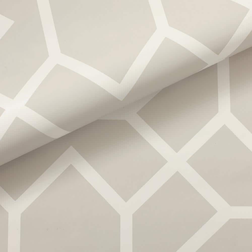 Light Gray Geometric Peel and Stick Vinyl Wallpaper