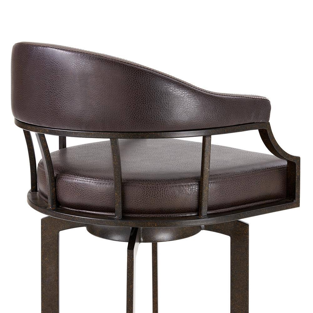 Titana 30" Gray Faux Leather Swivel Bar Stool