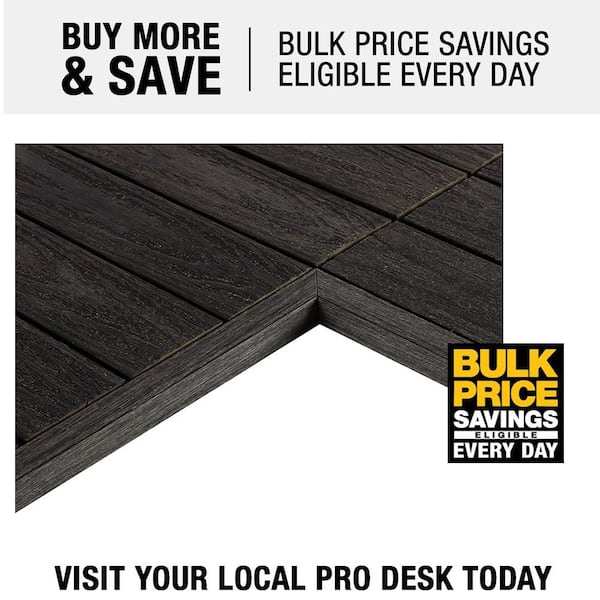 1/12 ft. x 1 ft. Quick Deck Composite Deck Tile Inside Corner Trim in Hawaiian Charcoal (2-Pieces/Box)