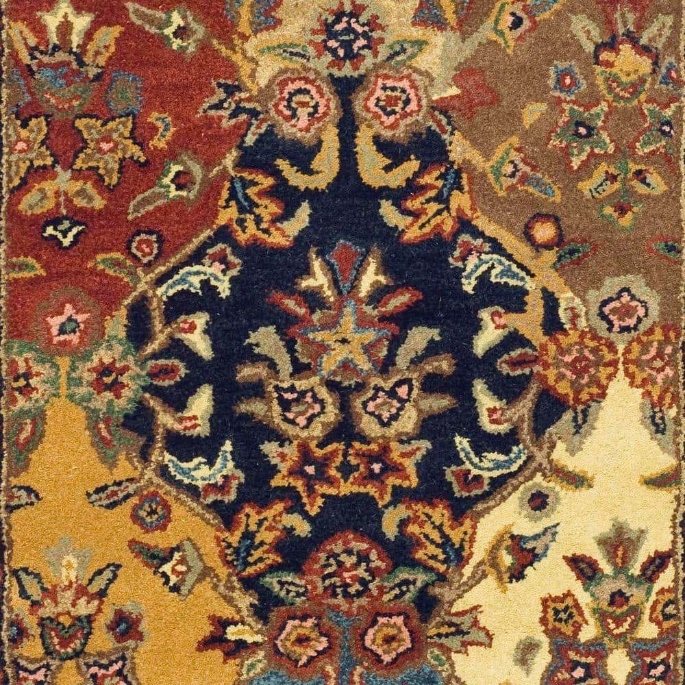 Multi/Burgundy Floral Wool 4' x 6' Hand Tufted Area Rug