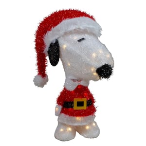 18 in. LED Lighted Peanuts Snoopy in Santa Suit Outdoor Christmas Decoration