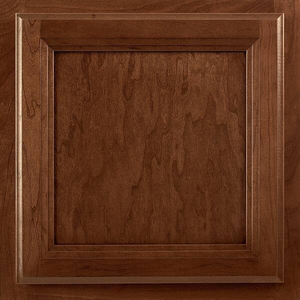 American Woodmark 13x12-7/8 in. Cabinet Door Sample in Ashland Cherry Chocolate Glaze