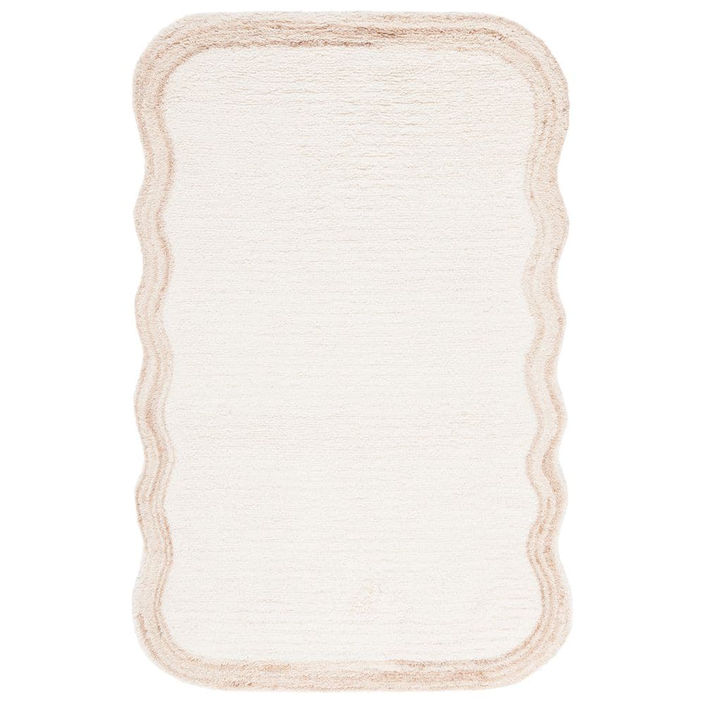 Vermont 3 ft. x 5 ft. Ivory/Beige Modern Solid Border Area Rug price history on PriceWatchPro