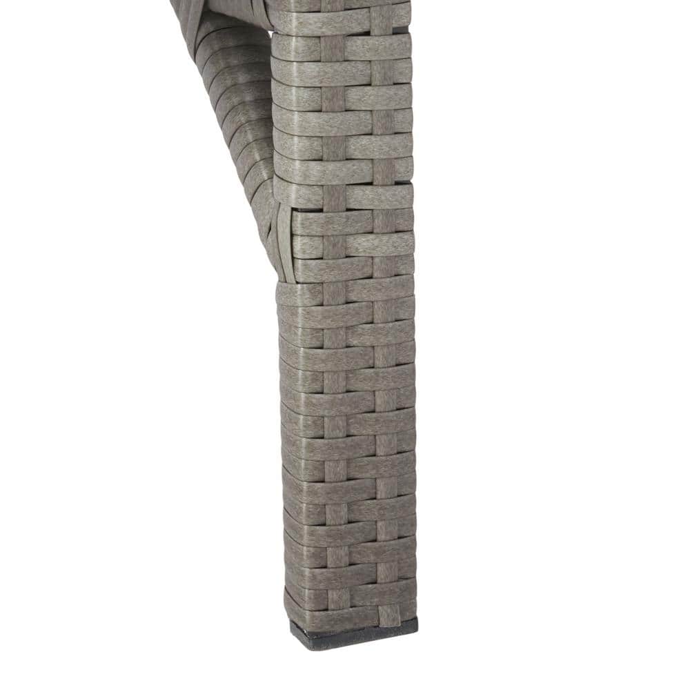 Cam Gray Wicker Outdoor Chaise Lounger with Cushions