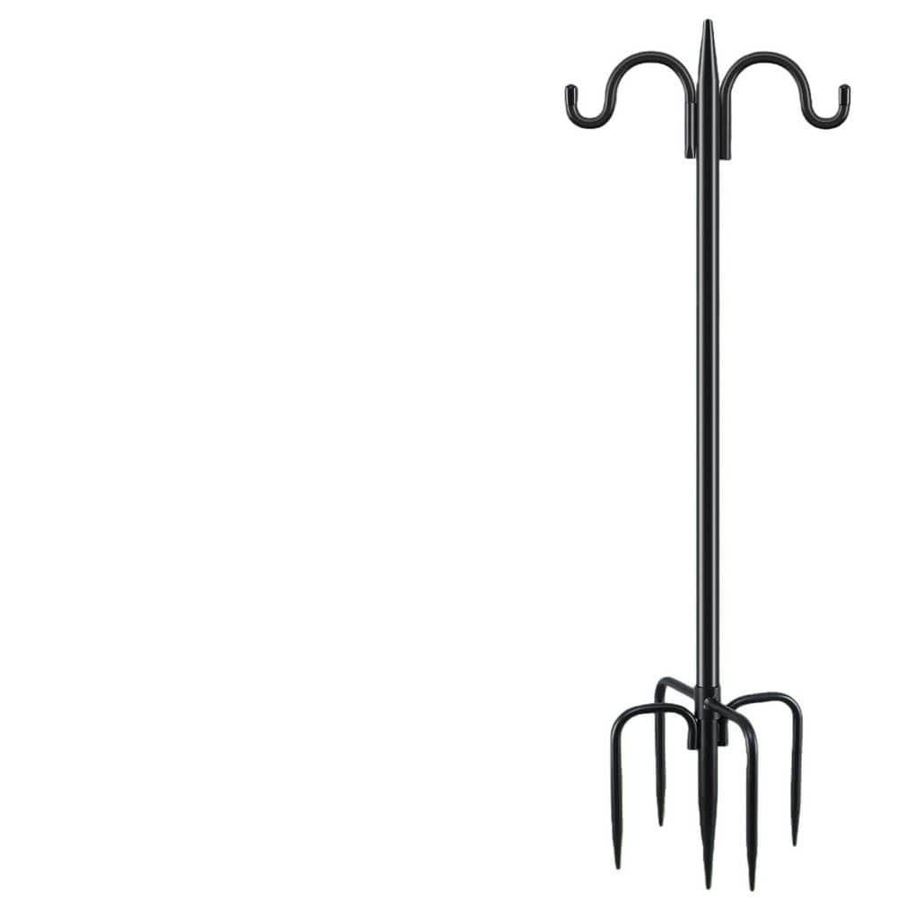 92 in. Black Iron Double Shepherds Hook, Bird Feeder Pole, 0.75 in. Thick Heavy Duty Garden Hooks, Solar Light Lanterns price history on PriceWatchPro