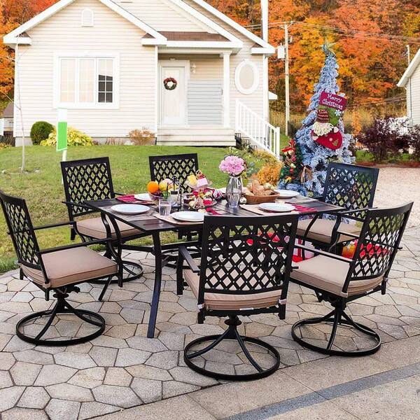 Outdoor dining table for 6 with umbrella hole sale