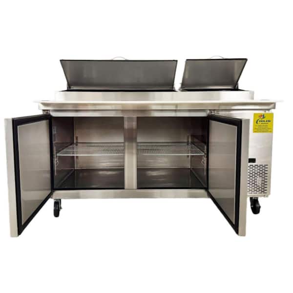 71 in. W 17.58 cu. ft. Commercial Pizza Prep Refrigerator in Stainless Steel