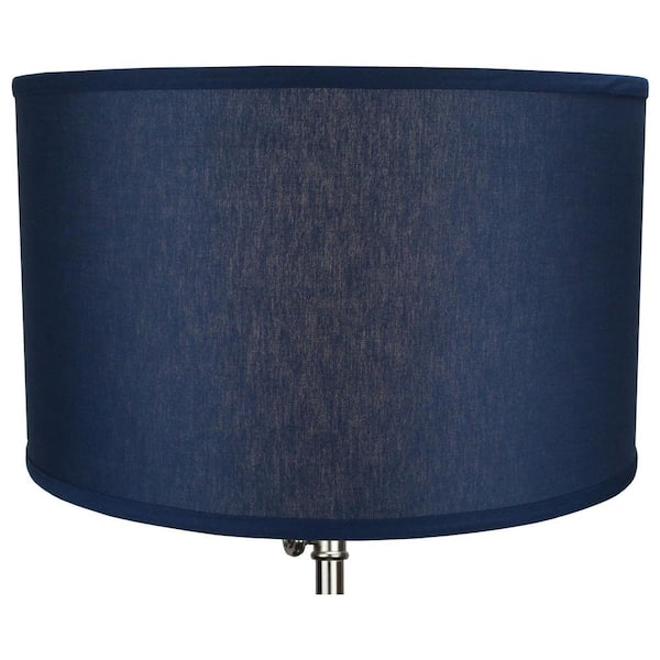 Fenchelshades Com 18 In Top Diameter X Bottom 11 H Linen Navy Blue Drum Lamp Shade W L Nav The Home Depot Linen Navy Blue Drum Lamp Shade 18, 9 Inch Height Drum Lamp Shade