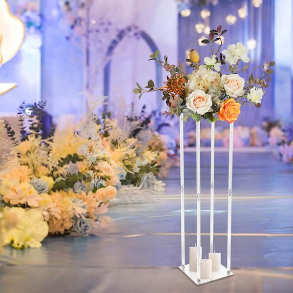 23.6 Inches /31.4 Inches Acrylic Flower Stand Pedestal Plinth Display Cake  Holder Wedding Flower Base Arrangement Decorative