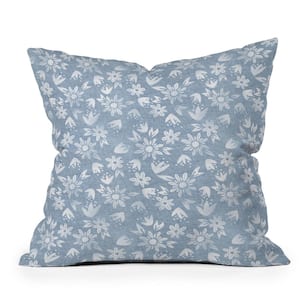 Blue Schatzi Brown Erinn Floral Chambray 18 in. x 18 in. Throw Pillow