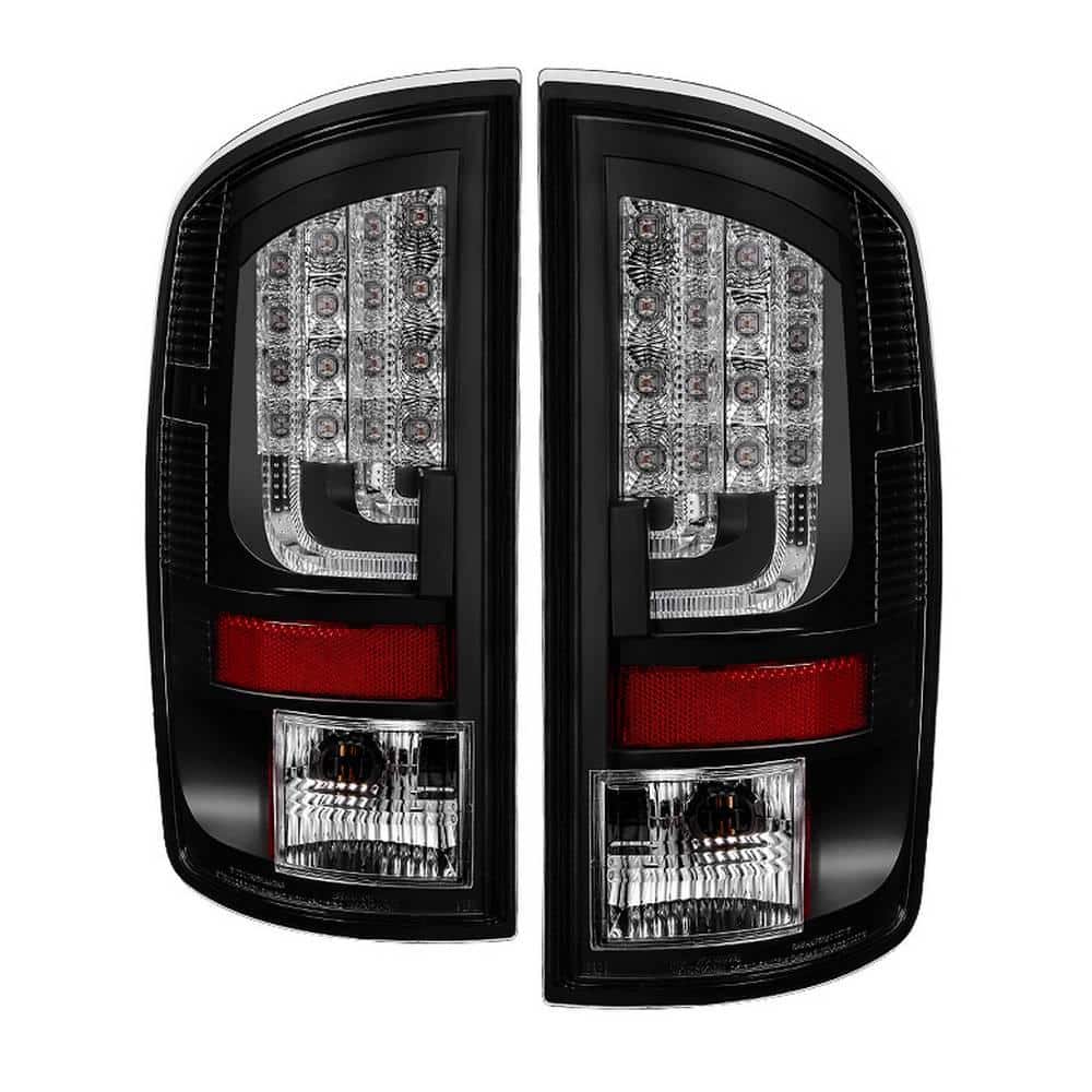 Xtune ALT-YD-DRAM06V2-LED-RC Tail Light Spyder Dodge Ram 07-08 1500 / Ram 07-09 2500/3500 Version 2 LED s - Red Clear 