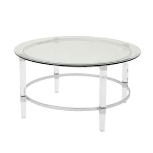 Elowen Clear Tempered Glass Round Coffee Table