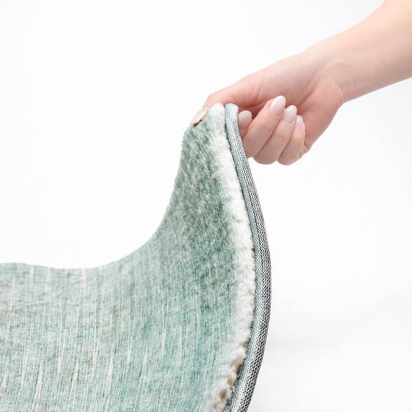 Dream Shag Premium Machine Washable Abstract ADS800 Aqua 8 ft. x 10 ft. Area Rug