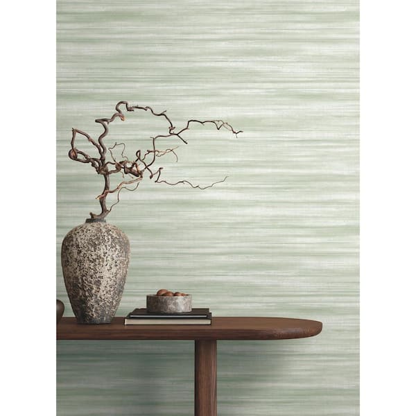 Brushed Linen Green Wallpaper