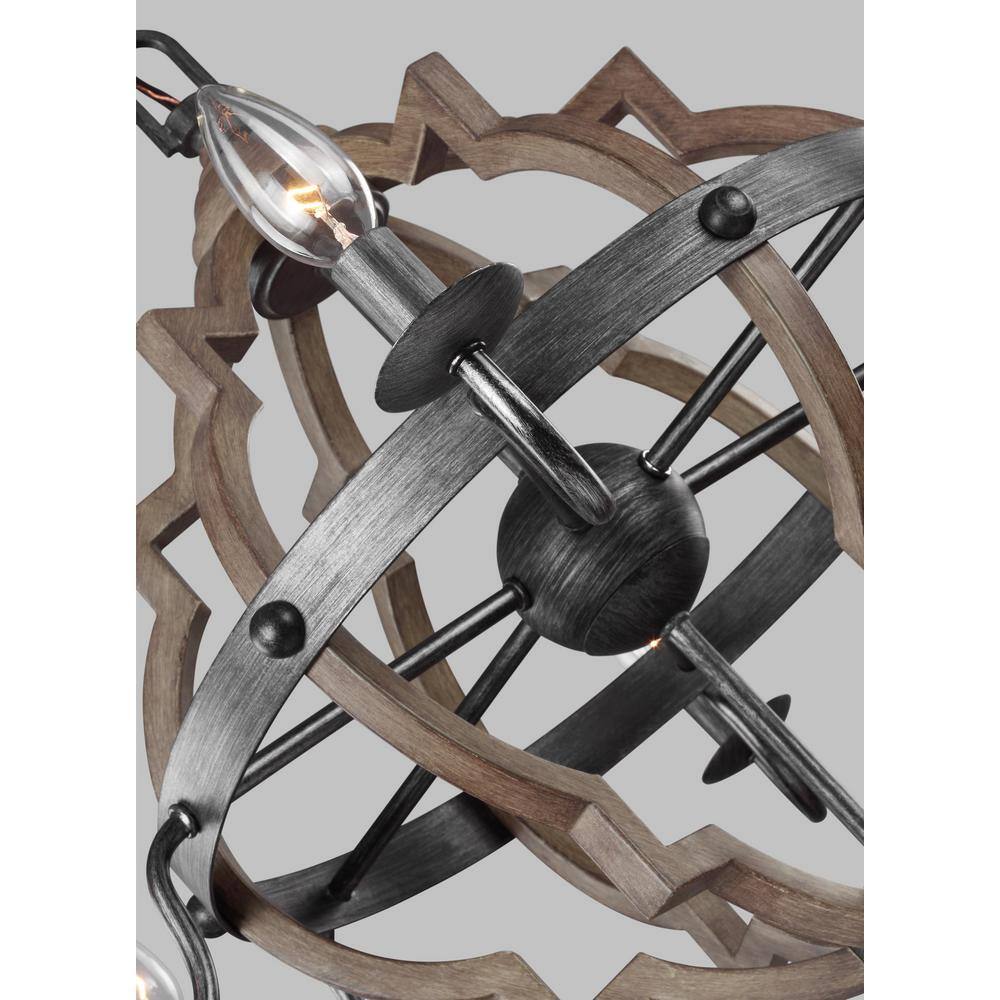 Stardust Chrome 6-Light LED Candle Chandelier with Geometric Shape