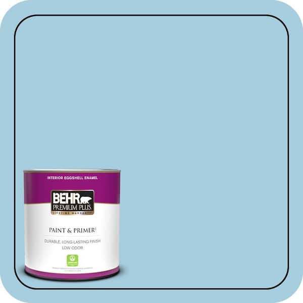 BEHR PREMIUM PLUS 1 qt. #M490-2 Carefree Sky Eggshell Enamel Low Odor Interior Paint & Primer