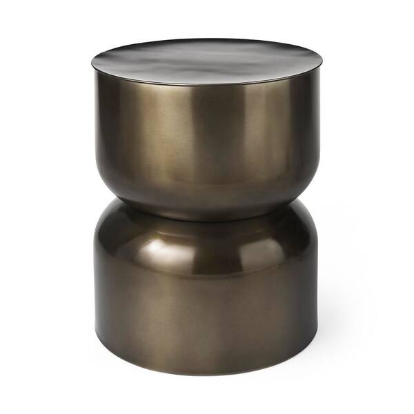 Catriona 17 in. Gold Hourglass Iron Console Table with Modern Design