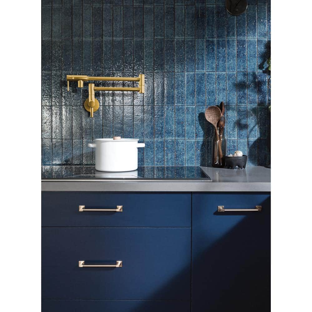 Brushed Gold Wall Mounted Dual Handle Pot Filler Faucet