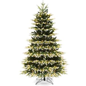 6 ft. Green Pre-Lit Hinged Christmas Tree with 350-LED Lights Remote Control