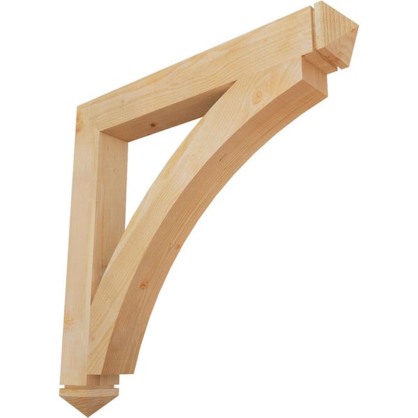 Ekena Millwork 6 in. x 48 in. x 48 in. Douglas Fir Thorton Arts and Crafts Rough Sawn Bracket