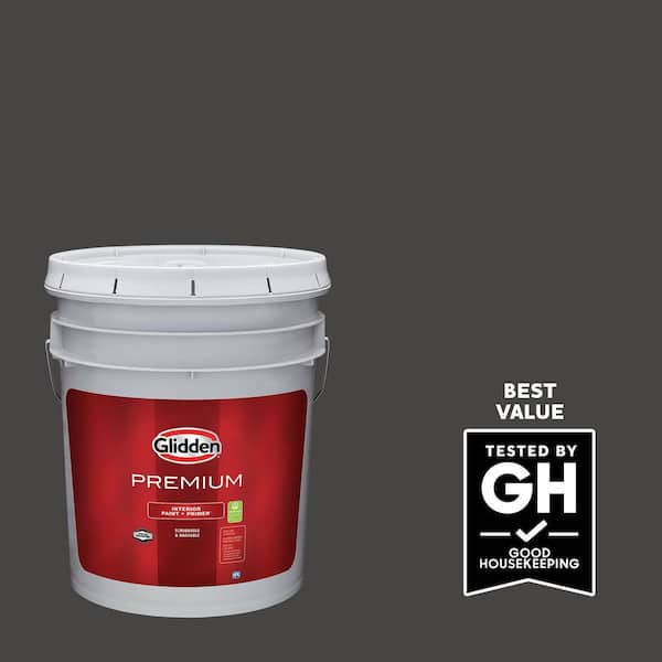 Glidden Premium 5 gal. PPG1011-7 Onyx Flat Interior Latex Paint