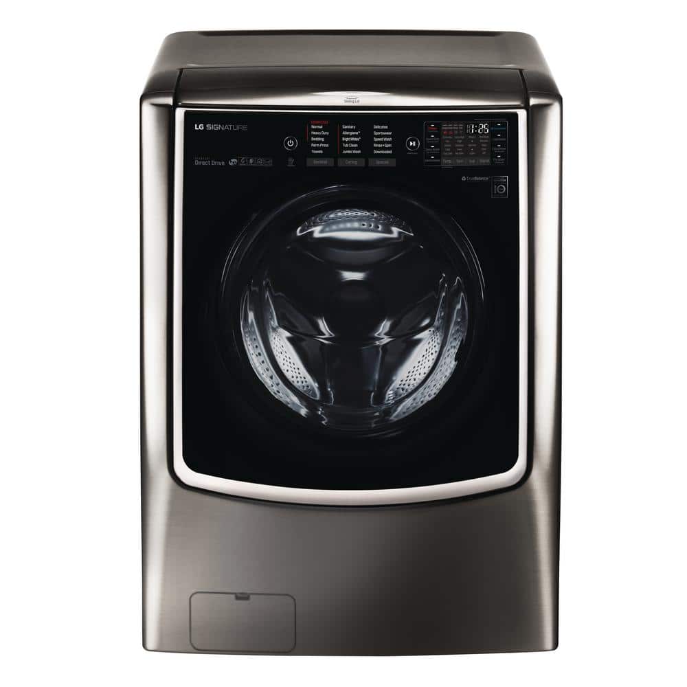 LG SIGNATURE 5.8 cu. ft. Large Capacity High Efficiency Smart Front Load Washer with TurboWash and Steam in Black Stainless Steel