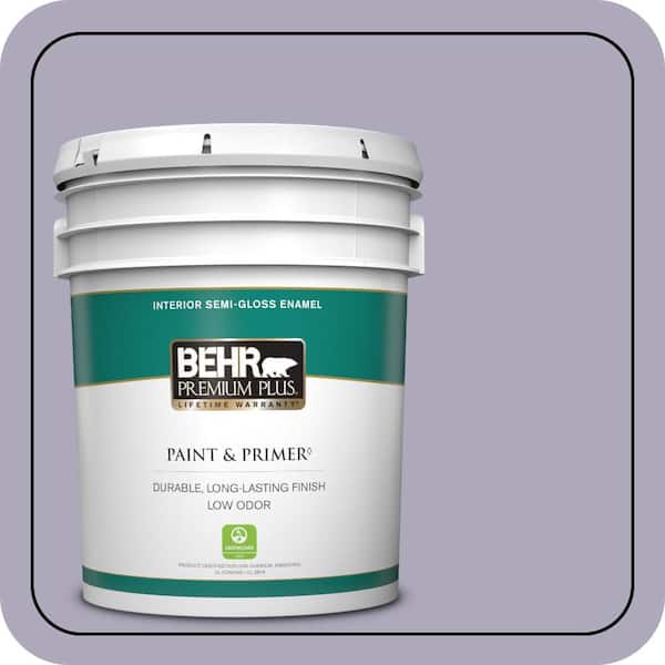 BEHR PREMIUM PLUS 5 gal. #650E-3 Plum Blossom Semi-Gloss Enamel Low Odor Interior Paint & Primer