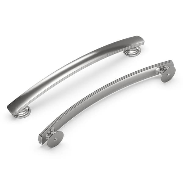 HICKORY HARDWARE American Diner 6-5/16 in. Modern Arch Cabinet Pull Satin Nickel Handle for Kitchen, Bathroom, and Furniture (10 Pack)
