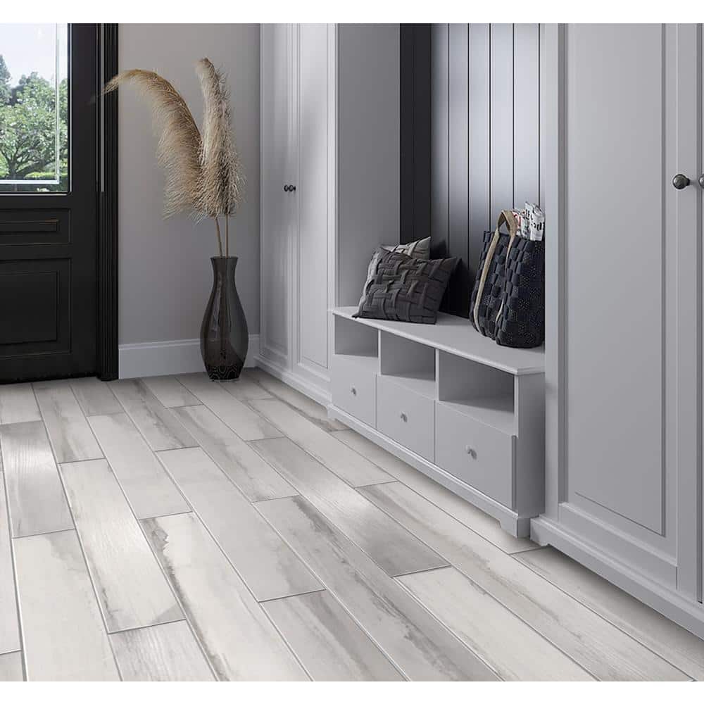 8 pack 5.9-in W x 35.4-in L Matte Porcelain Wall and Floor Field Tile (11.63 Sq ft/case)