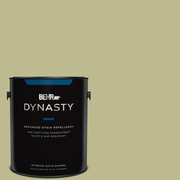 BEHR DYNASTY 1 gal. #S340-4 Back to Nature One-Coat Hide Satin Enamel Interior Stain-Blocking Paint and Primer