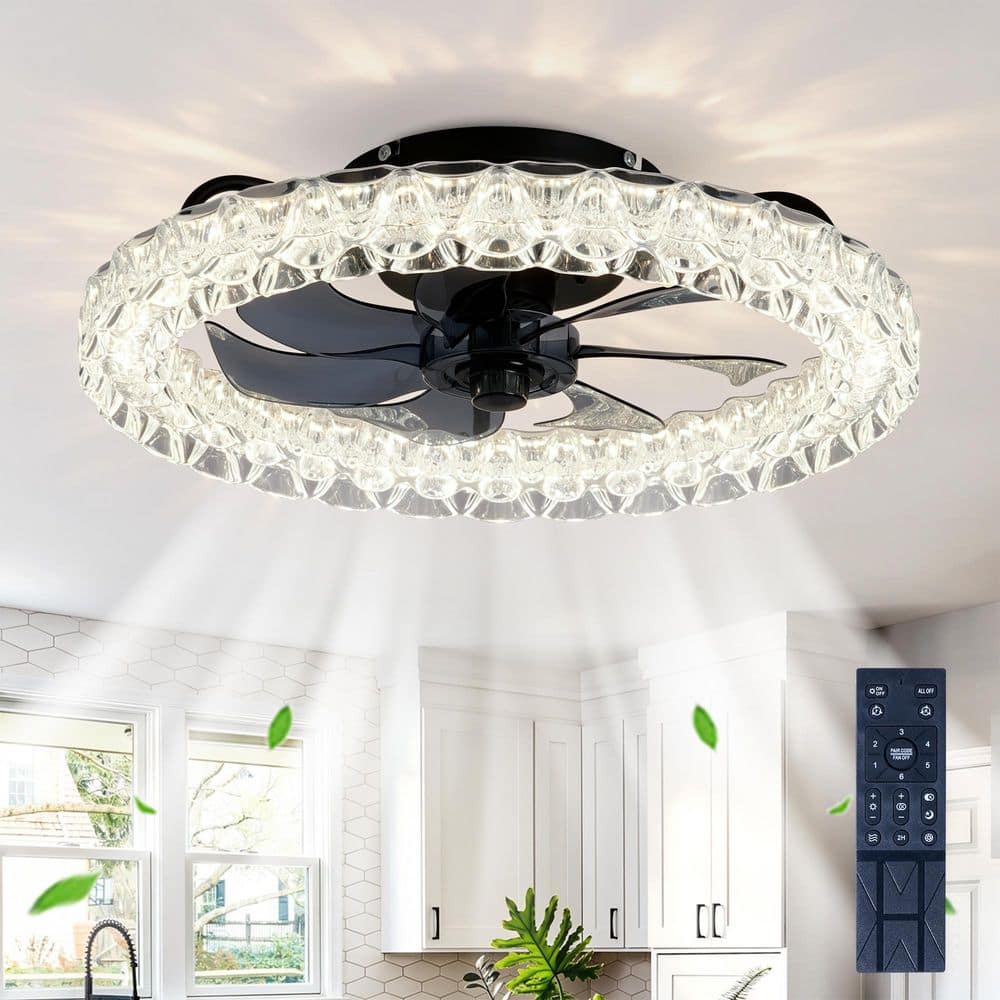 FEKZO 20 in. Galaxy Black Flush Mount Standard Ceiling Fan with