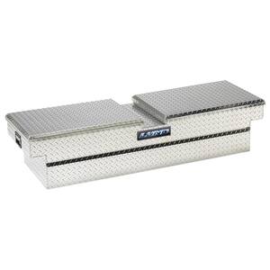 63.13 in Diamond Plate Aluminum Full Size Crossbed Truck Tool Box, Silver