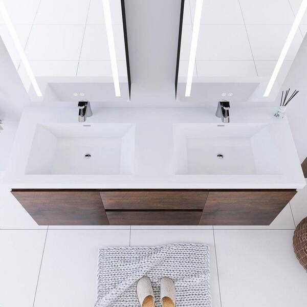 Staykiwi 59 in. W x 19.7 in. D x 22.5 in. H Double Sinks Wall