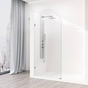 Arden 34 in. W x 78 in. H Frameless Fixed Shower Screen Door in Chrome with 3/8 in. (10mm) Clear Glass