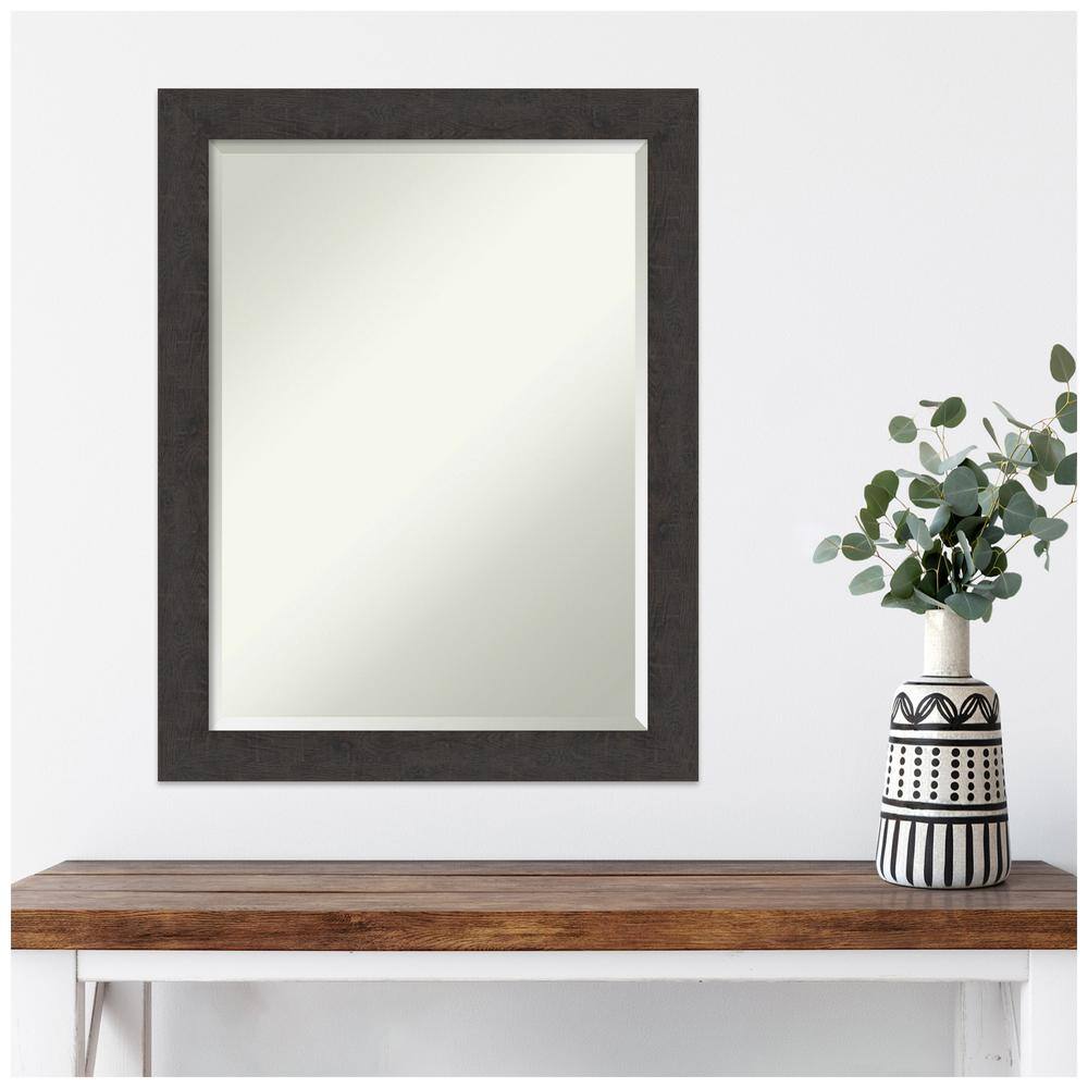 Rustic Espresso Wood Framed Full-Length Bathroom Mirror