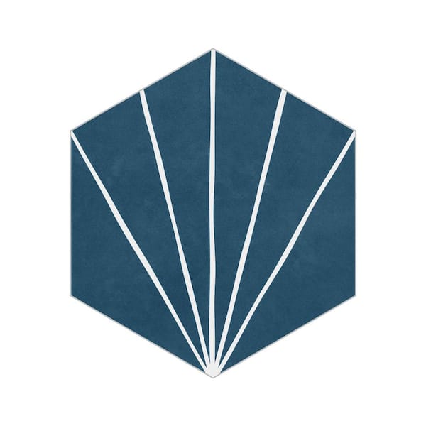 Art Deco Hexagon Blue 8 in. x 9 in. Vinyl Peel and Stick Backsplash Wall and Floor Tile (5.85 sq. ft./Case)