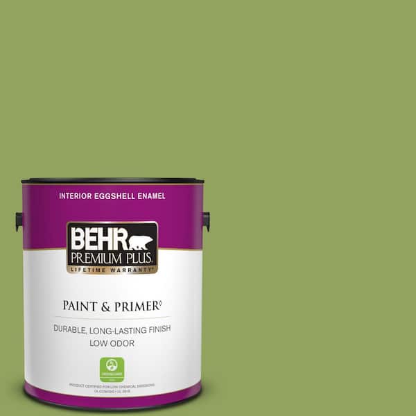 BEHR PREMIUM PLUS 1 gal. Home Decorators Collection #HDC-MD-15 Zesty Apple Eggshell Enamel Low Odor Interior Paint & Primer
