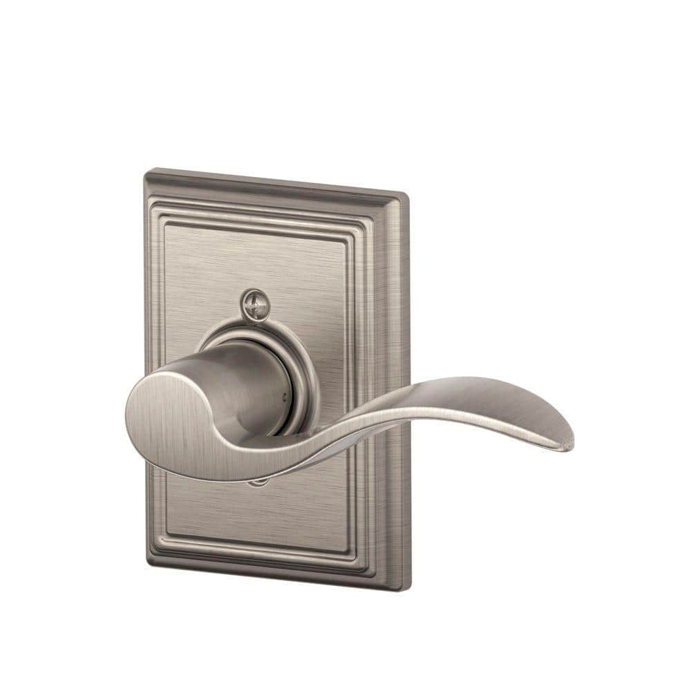 UPC 043156776696 product image for Accent Satin Nickel Right Handed Dummy Door Handle with Addison Trim | upcitemdb.com