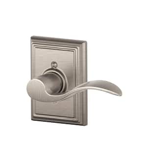 Accent Satin Nickel Right Handed Dummy Door Handle with Addison Trim
