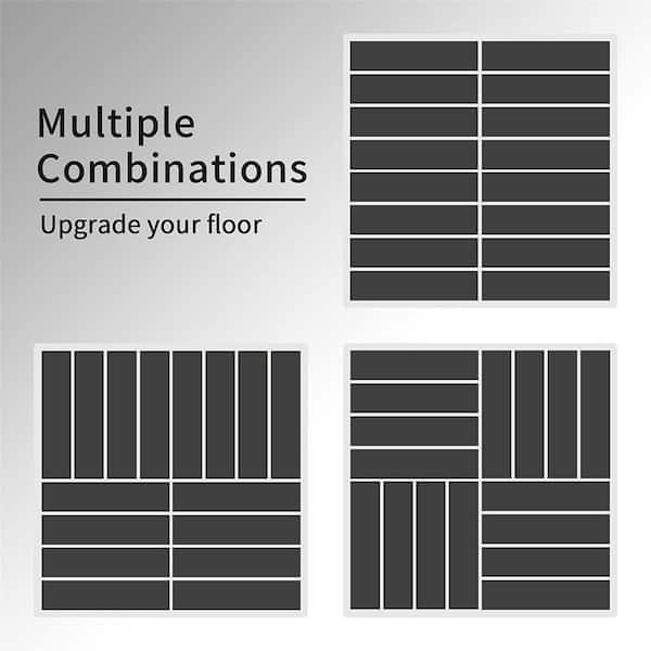 cadeninc 12 in. x 12 in. Dark Gray Square Composite Decking Tiles for Balcony Porch Backyard (Pack of 36)